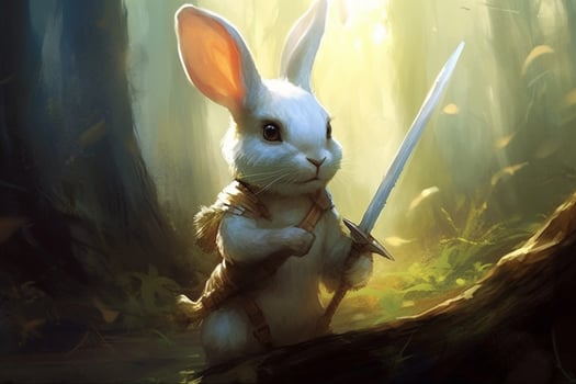 a digital rabbit comic art photo