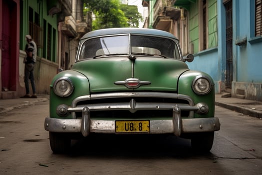 a green car with the license plate number 362n photo