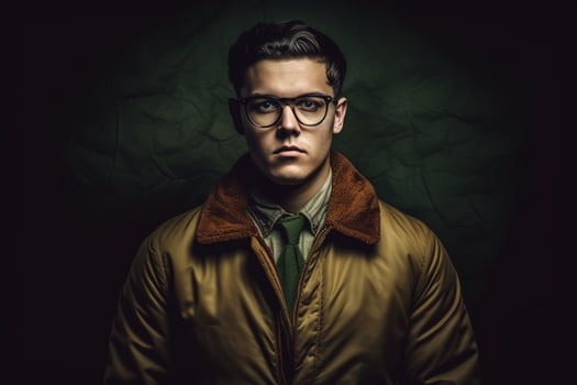 a man with glasses and a jacket photo
