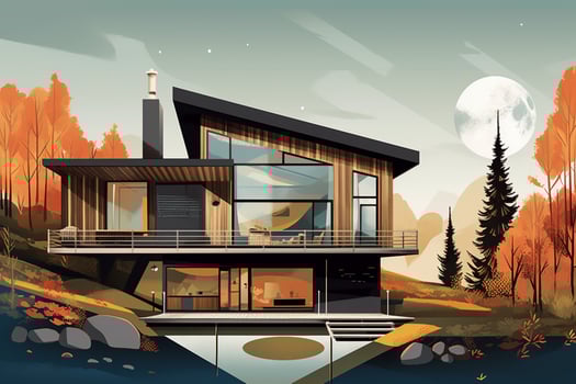 a modern house shown with an illustration illustr photo