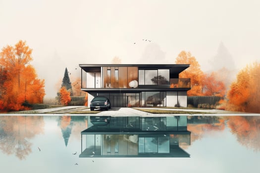 a modern house shown with an illustration illustr photo