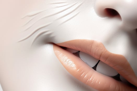 close - up white minimalist background realistic a photo