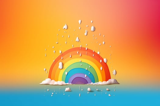 colorful background with a rainbow and drops photo