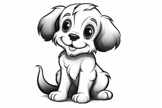 coloring book cute dog black photo