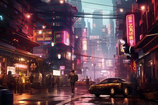 cyberpunk city image hd photo