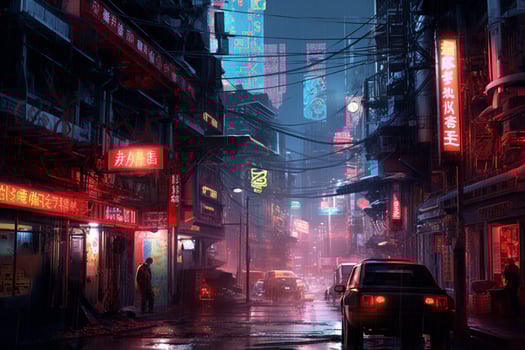 cyberpunk city image hd photo