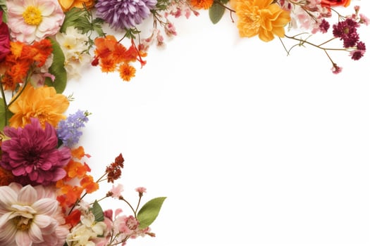 flower frame on white background photo