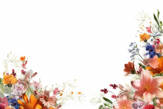 flower frame on white background photo