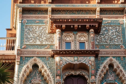 ornate decoration adorns ancient arabic style bui photo