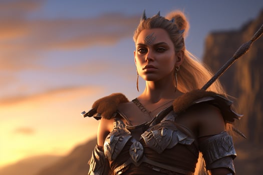 sexy warrior woman gaming fictional world photo