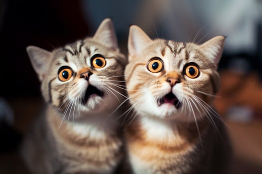 surprised cute cats photo