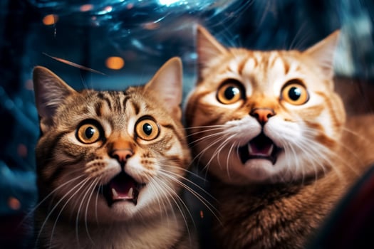 surprised cute cats photo