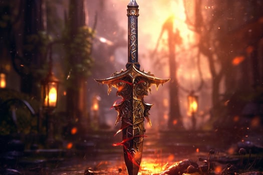 warrior sword gaming fictional world photo