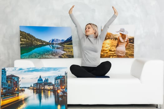 Home interior poster or painting canvas design template photo