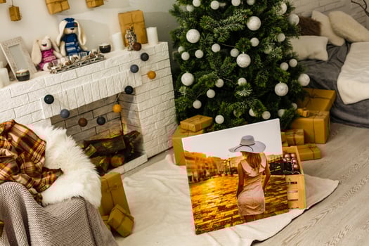 Christmas gift photo canvas