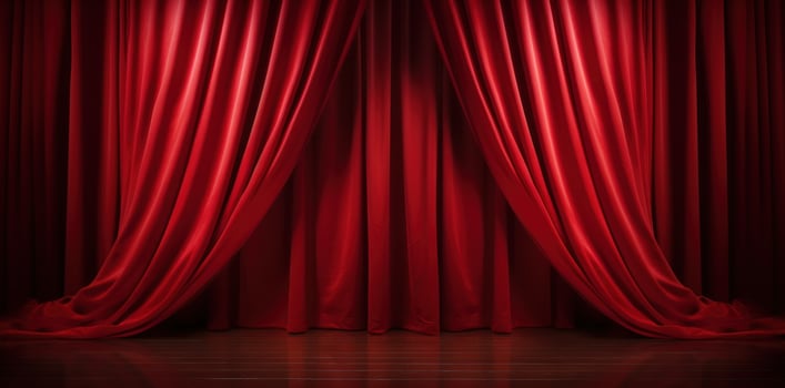 Red theatre curtains photo