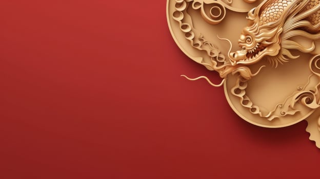 Chinese holiday background with dragon photo