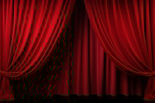 Red theatre curtains photo