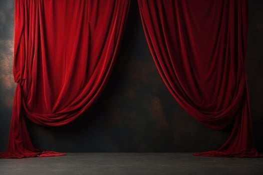 Red theatre curtains photo
