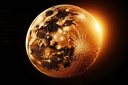 Light golden moon In The Sky. AI generative photo