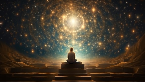 Star meditating spirituality yoga silhouette photo