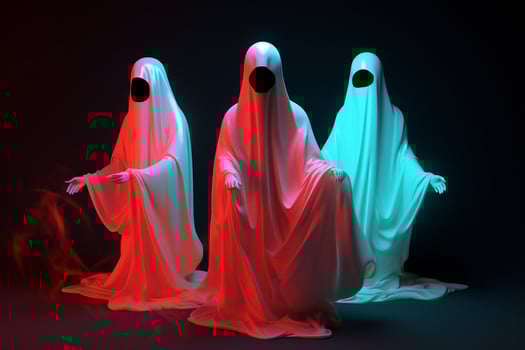 Costume white neon halloween spooky fear dark ghost horror night photo