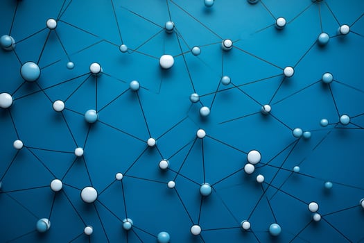Science connect abstract background networking structure technology polygon blue atom scientific tech photo