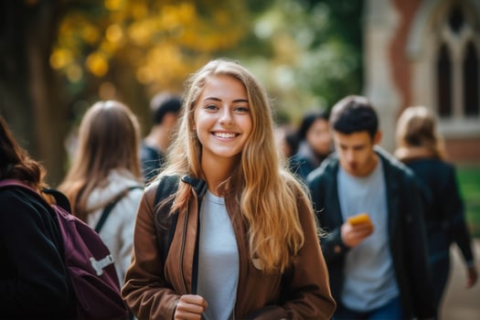 Teenagers university friendship group american adult happy college african outdoors smiling learn school education young student photo