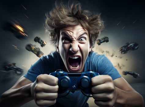 Gamer man playing photo