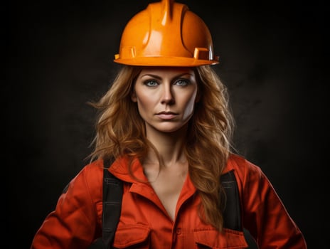 photo shot of a natural woman working as a construction worker AI Generative