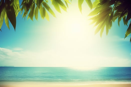 AI generated Bokeh summer beach landscape. Vacation background. Ai generated photo