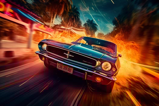 Fast Shutter Speed Captures Excitement and Energy of Car. AI Generative photo