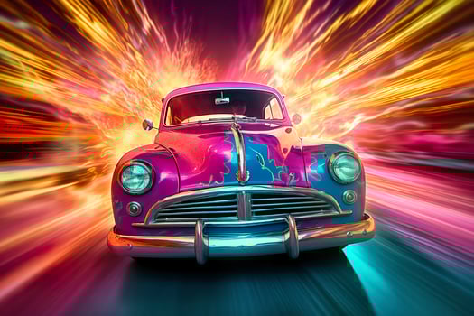 Fast Shutter Speed Captures Excitement and Energy of Car. AI Generative photo