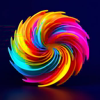 Abstract Rainbow Spiral. Soft and Rounded Forms Rendered in Tangled Perfection. AI Generative photo