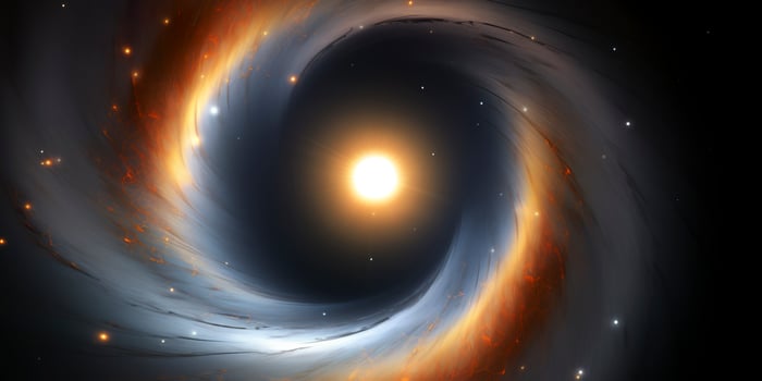 Black Holes. The Mysterious Objects of Outer Space. Abstract Space Wallpaper. AI Generative photo