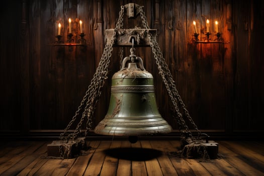 Old retro copper bells photo