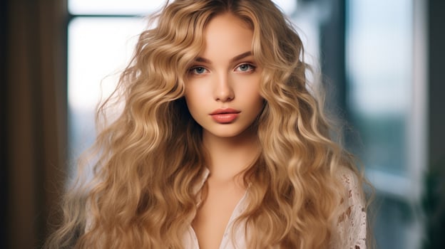 Beautiful woman with long hair. photo
