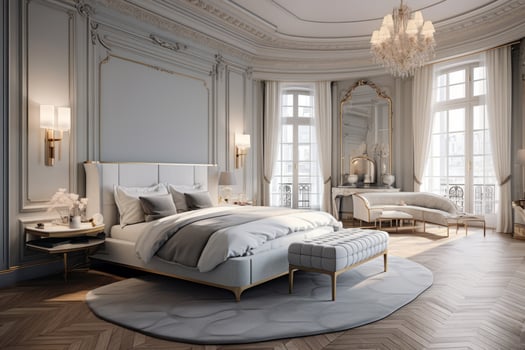 Ai Generative Photo of a elegant and modern bedroom