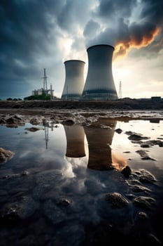 Nuclear power plant AI Generative photo
