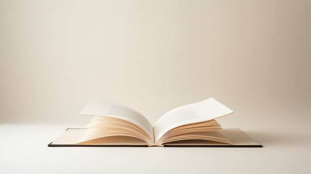Open book isolated on white background. 3d illustration. Mock up. Generative AI photo