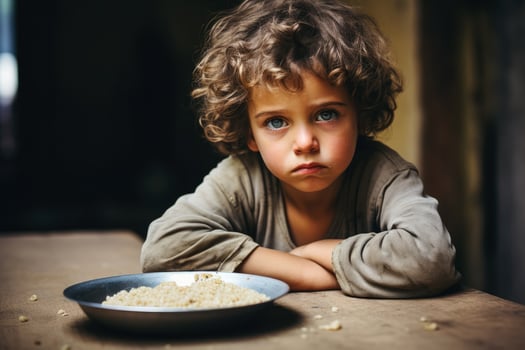 Hungry starving poor little child looking at the camera photo