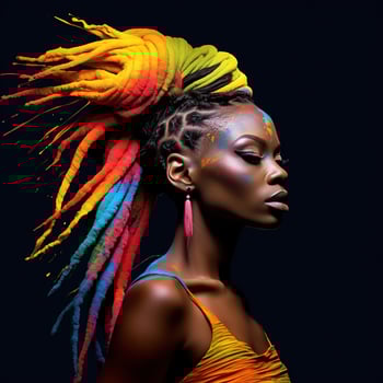 Illustration of a fashion portrait,  AI Generated photo