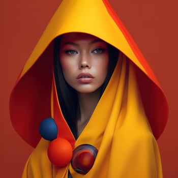 Illustration of a fashion portrait,  AI Generated photo