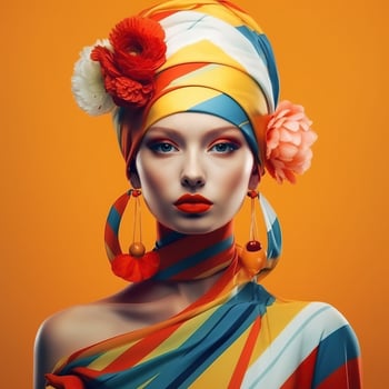 Illustration of a fashion portrait,  AI Generated photo