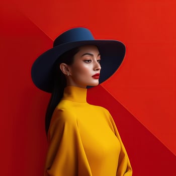 Illustration of a fashion portrait,  AI Generated photo
