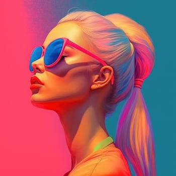 Illustration of a fashion portrait,  AI Generated photo