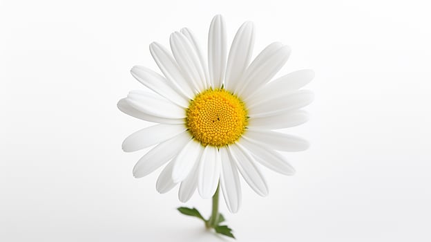 Photo of beautiful Daisy flower isolated on white background. Generative AI