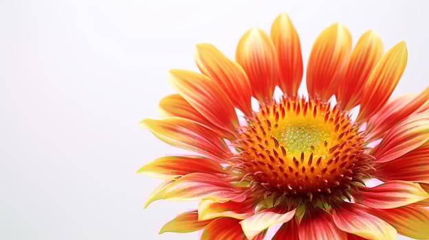 Photo of beautiful Gaillardia flower isolated on white background. Generative AI