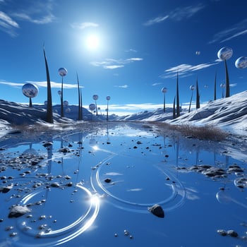 Blue background image AI Generative photo