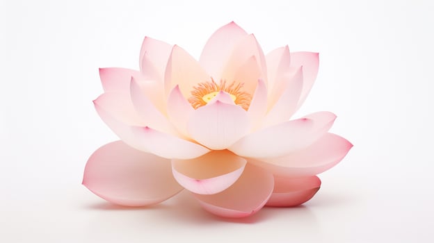 Photo of beautiful Lotus flower isolated on white background. Generative AI
